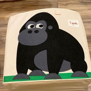 3 Sprouts Canvas Label Accent - Red Script on Cream Patch